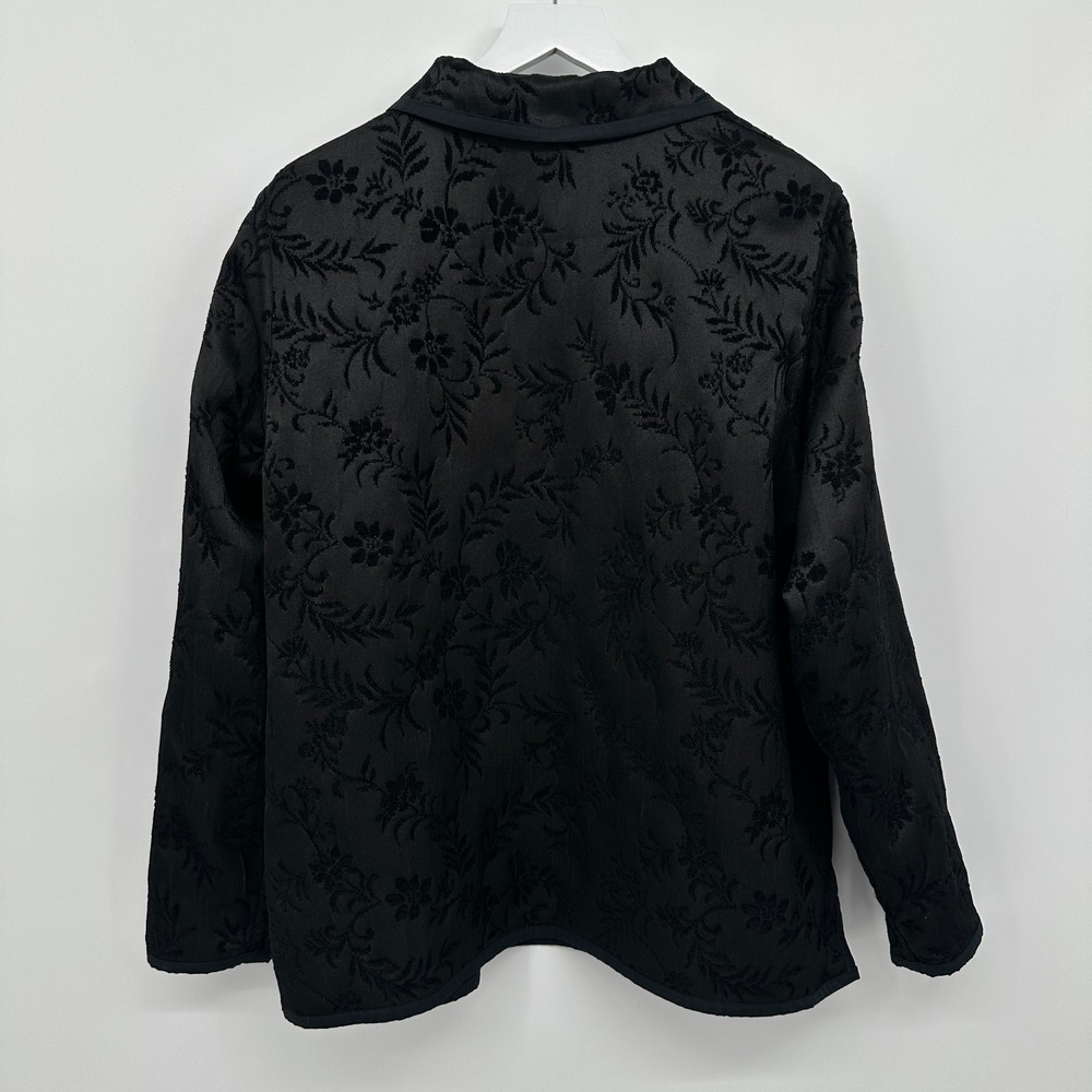 Coldwater‎ Creek Jacket Coat Size XL Reversible Brocade Embossed Forestcore Boho - Picture 12 of 15
